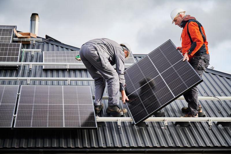 Home Roof with Solar Panels
